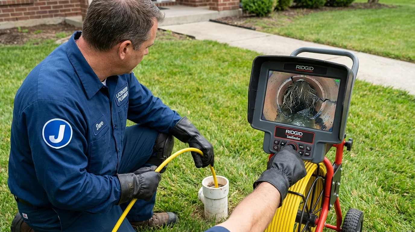 Sewer camera inspection being performed by Johns Plumbing LLC in Hyannis